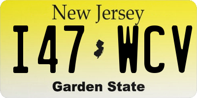 NJ license plate I47WCV