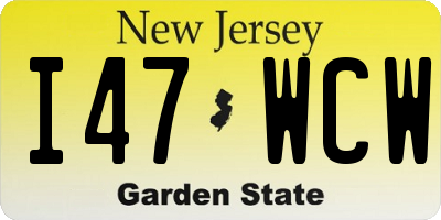 NJ license plate I47WCW