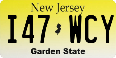 NJ license plate I47WCY