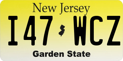NJ license plate I47WCZ