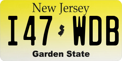 NJ license plate I47WDB