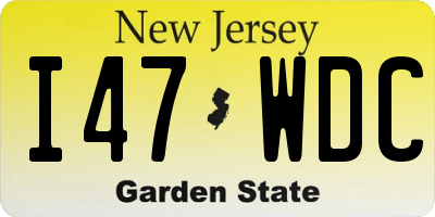 NJ license plate I47WDC