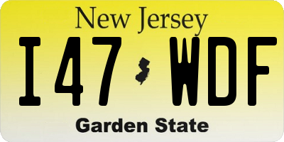 NJ license plate I47WDF