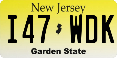 NJ license plate I47WDK