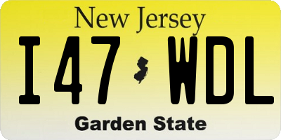 NJ license plate I47WDL