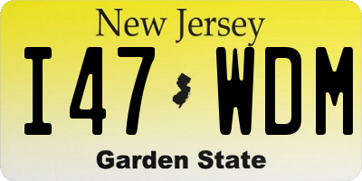 NJ license plate I47WDM