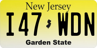 NJ license plate I47WDN