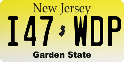 NJ license plate I47WDP