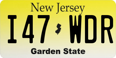 NJ license plate I47WDR