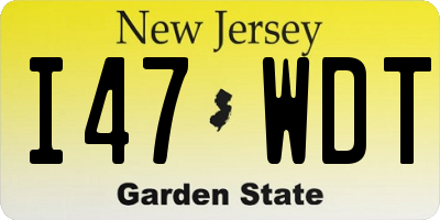 NJ license plate I47WDT