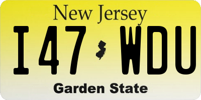 NJ license plate I47WDU