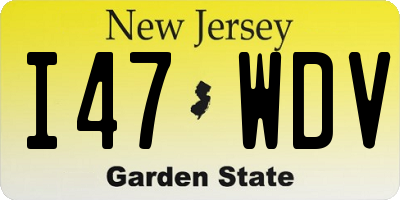 NJ license plate I47WDV