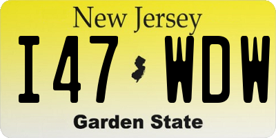 NJ license plate I47WDW