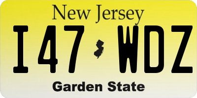 NJ license plate I47WDZ