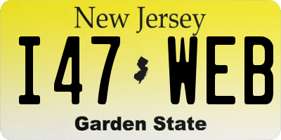 NJ license plate I47WEB