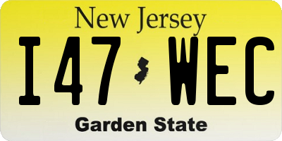 NJ license plate I47WEC