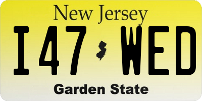 NJ license plate I47WED