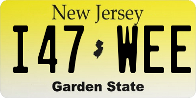 NJ license plate I47WEE