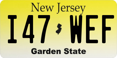 NJ license plate I47WEF