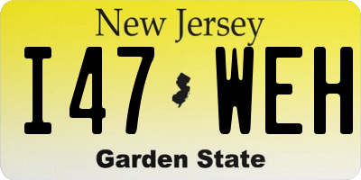 NJ license plate I47WEH