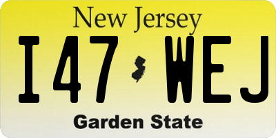 NJ license plate I47WEJ