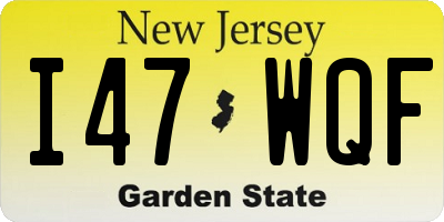 NJ license plate I47WQF