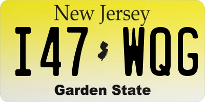 NJ license plate I47WQG