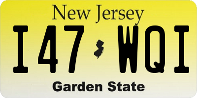 NJ license plate I47WQI