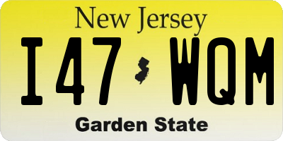 NJ license plate I47WQM