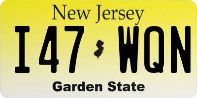 NJ license plate I47WQN