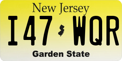 NJ license plate I47WQR