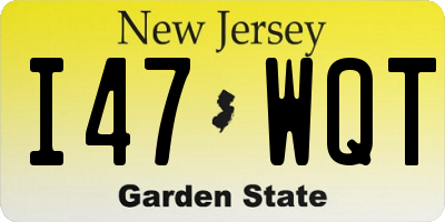 NJ license plate I47WQT
