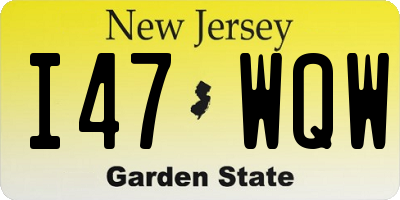 NJ license plate I47WQW