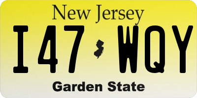 NJ license plate I47WQY