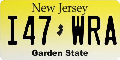 NJ license plate I47WRA