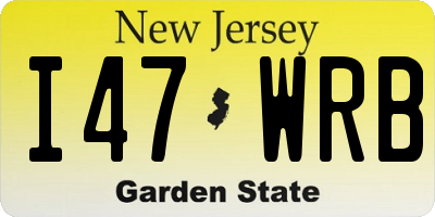 NJ license plate I47WRB