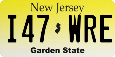 NJ license plate I47WRE