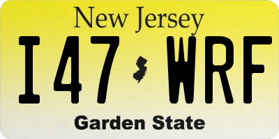 NJ license plate I47WRF