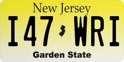 NJ license plate I47WRI