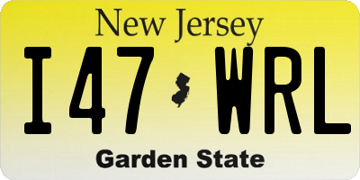 NJ license plate I47WRL