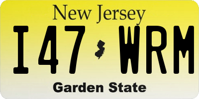 NJ license plate I47WRM