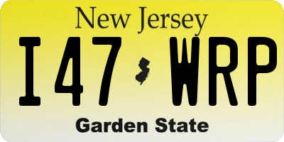 NJ license plate I47WRP