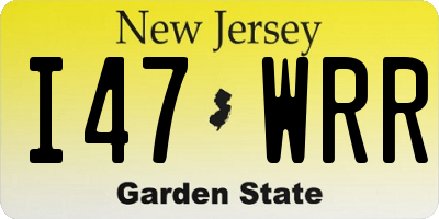 NJ license plate I47WRR