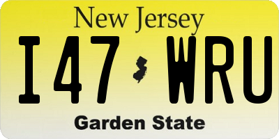 NJ license plate I47WRU