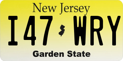 NJ license plate I47WRY