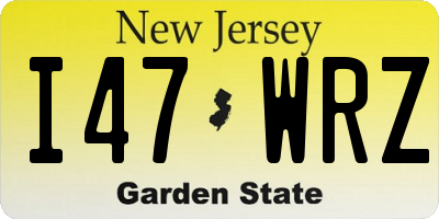 NJ license plate I47WRZ
