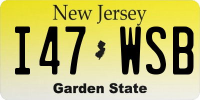 NJ license plate I47WSB