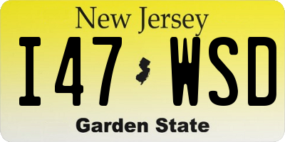 NJ license plate I47WSD