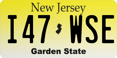 NJ license plate I47WSE