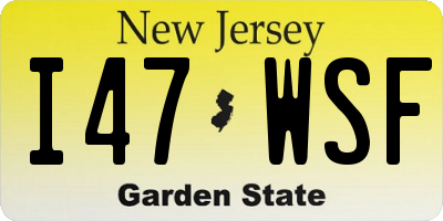NJ license plate I47WSF